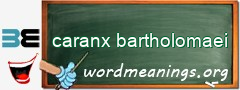 WordMeaning blackboard for caranx bartholomaei